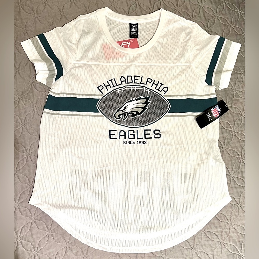 Philadelphia Eagles Women’s Jersey Style Short Sleeve Shirt NFL Go Birds!